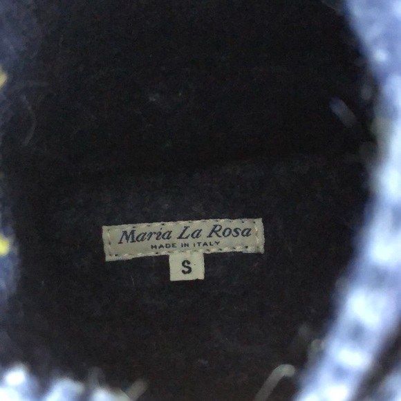 Maria La Rosa Mottled Navy Felt Wool Slippers Sz S - Picture 8 of 8